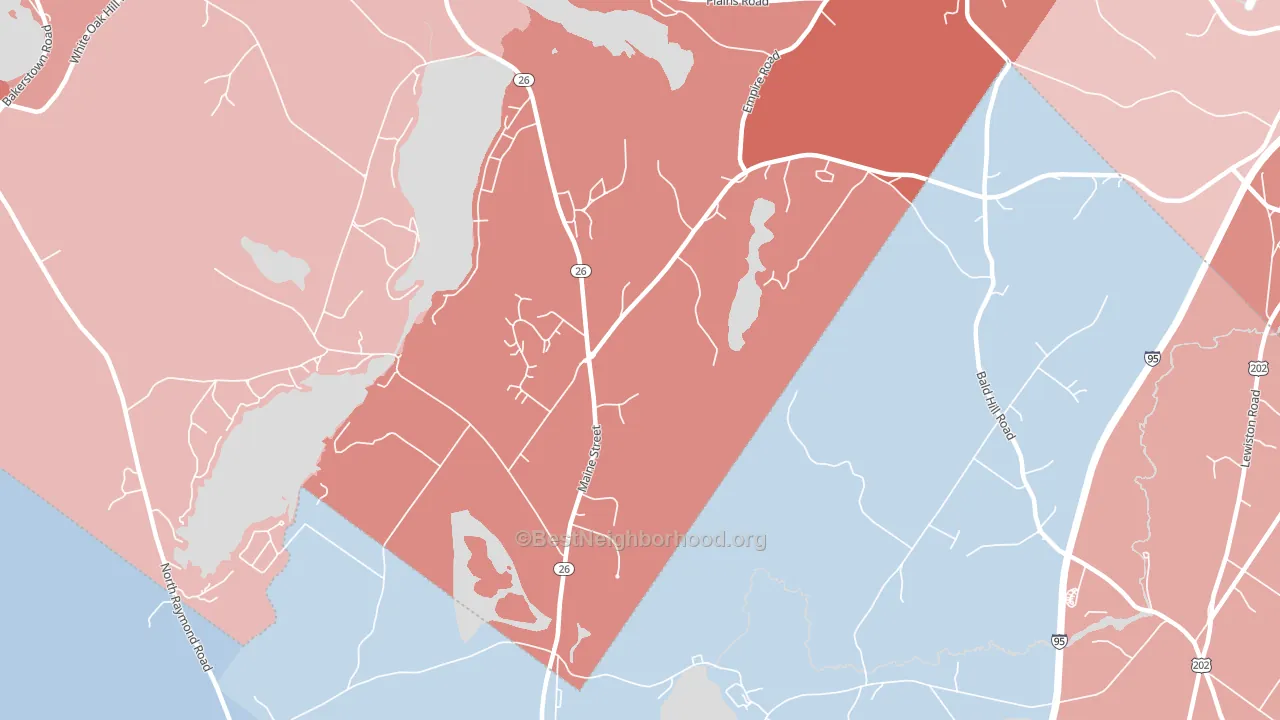 Poland Spring, ME block-group political-lean map