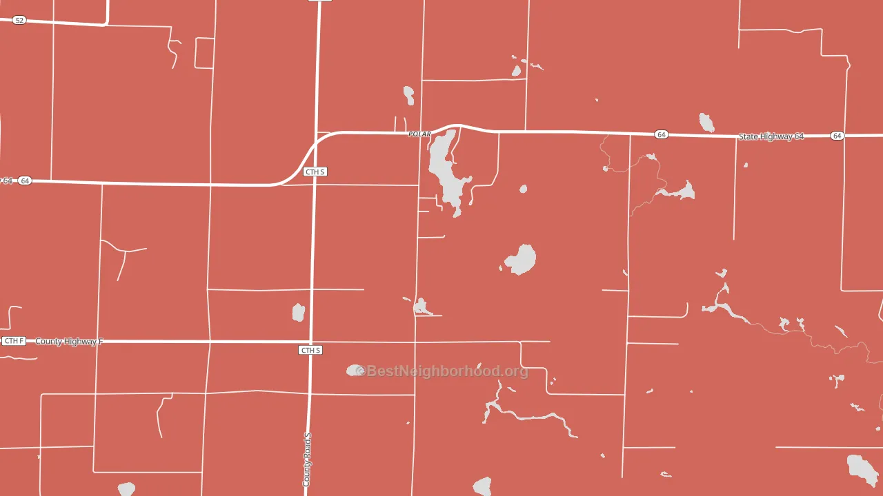 Polar, WI block-group political-lean map