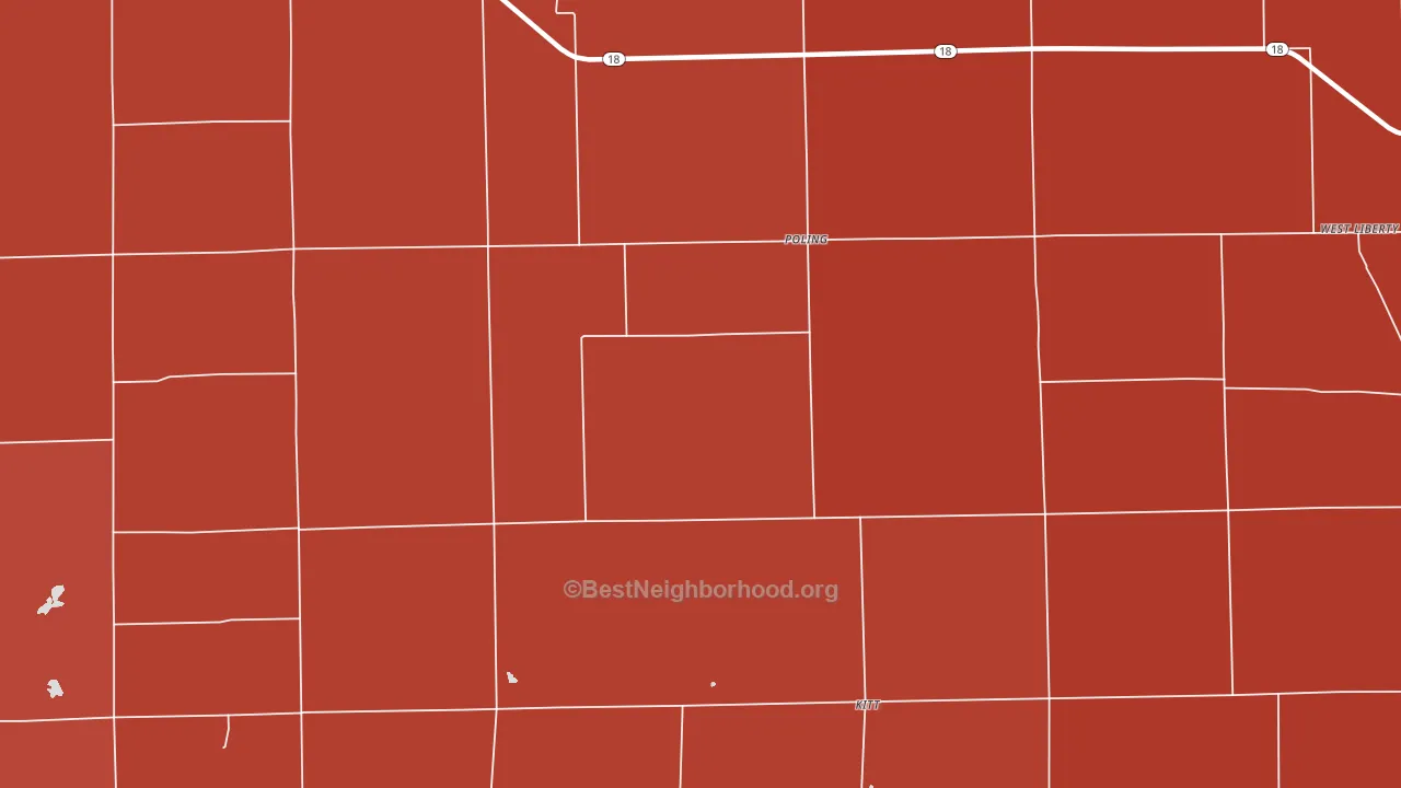 Poling, IN block-group political-lean map