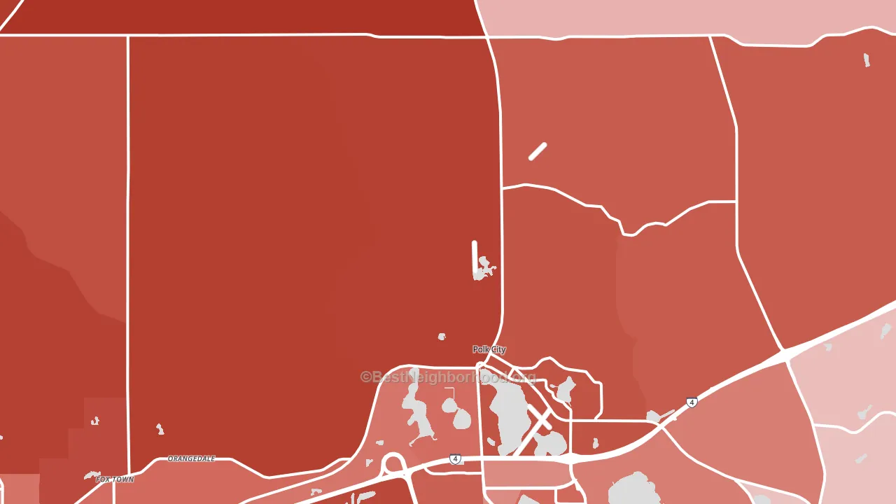 Polk City, FL block-group political-lean map