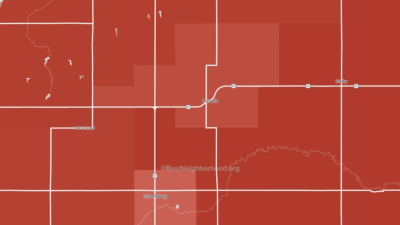 Polk County, NE block-group political-lean map