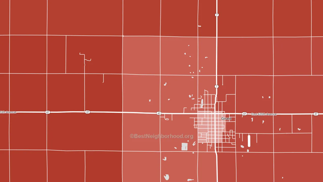 Polk, KS block-group political-lean map