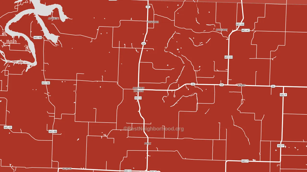 Polk, MO block-group political-lean map