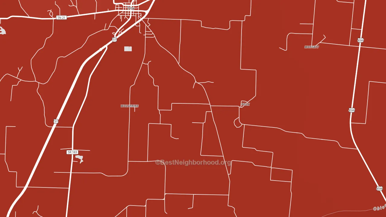 Polk, TN block-group political-lean map