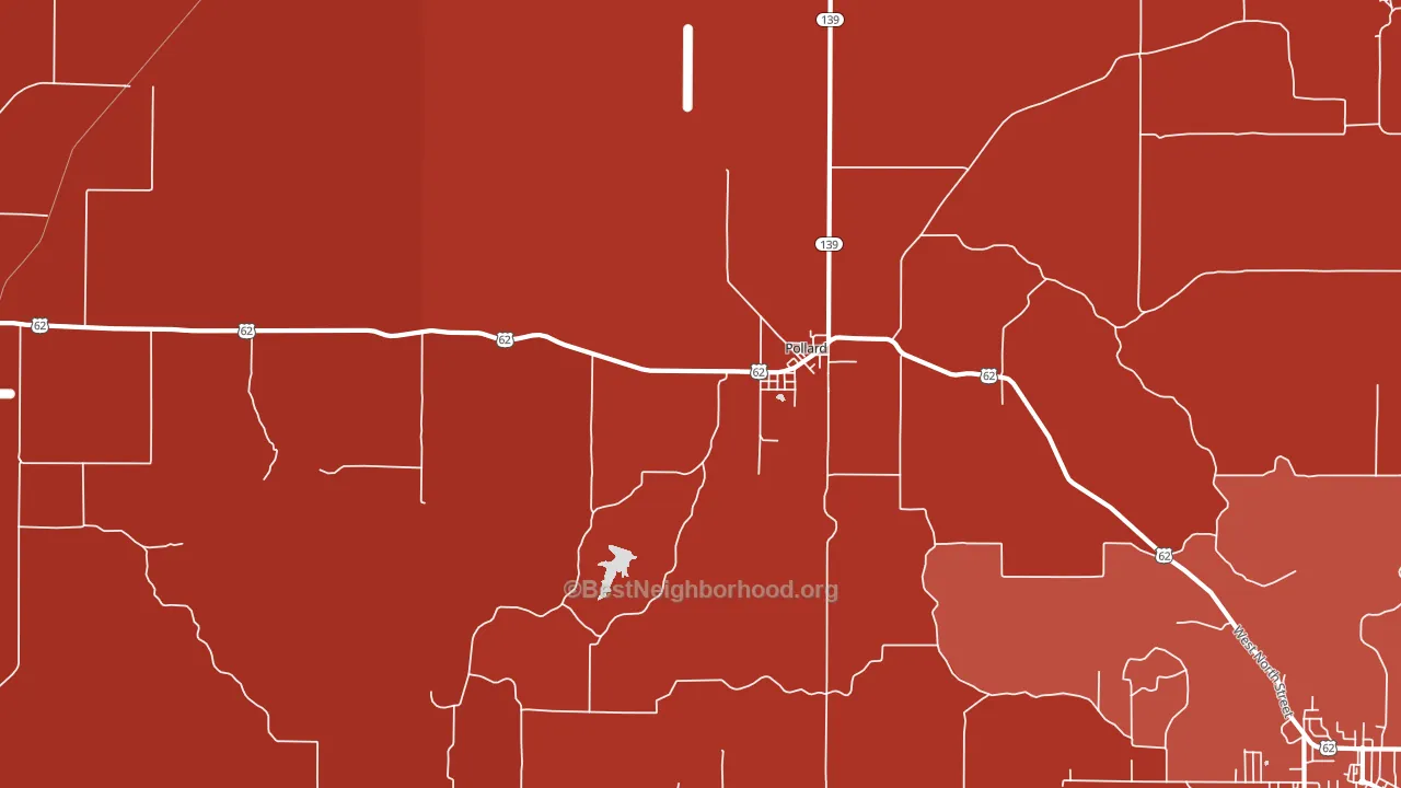 Pollard, AR block-group political-lean map