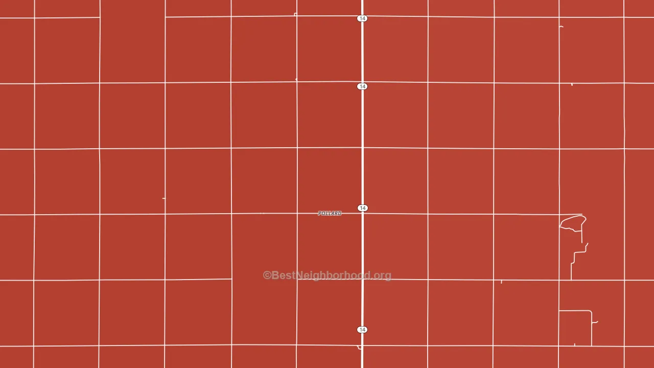 Pollard, KS block-group political-lean map