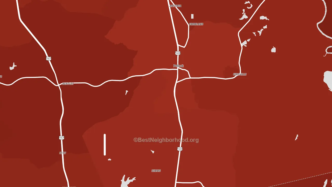 Pollock, LA block-group political-lean map