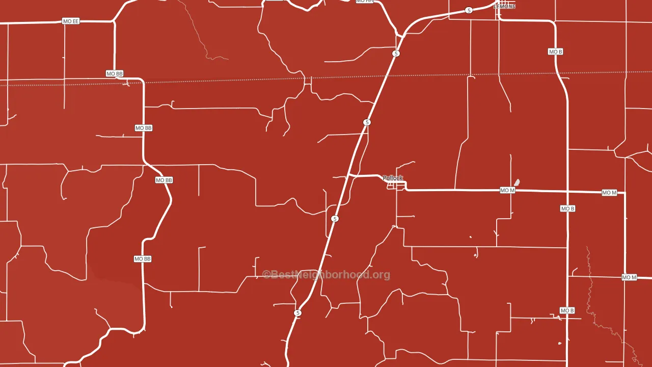Pollock, MO block-group political-lean map