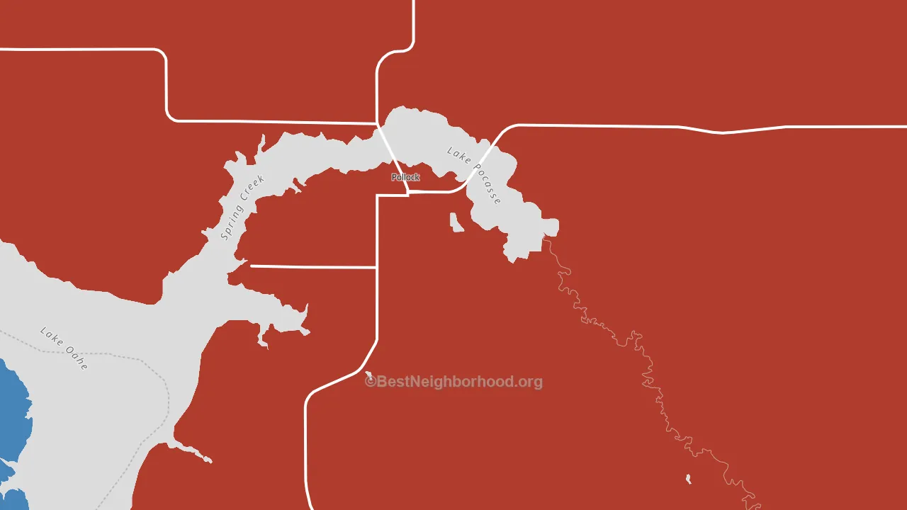 Pollock, SD block-group political-lean map