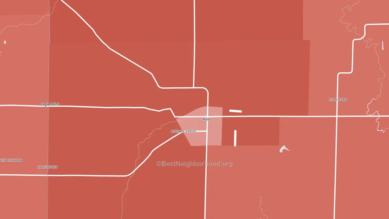 Polo, IL block-group political-lean map