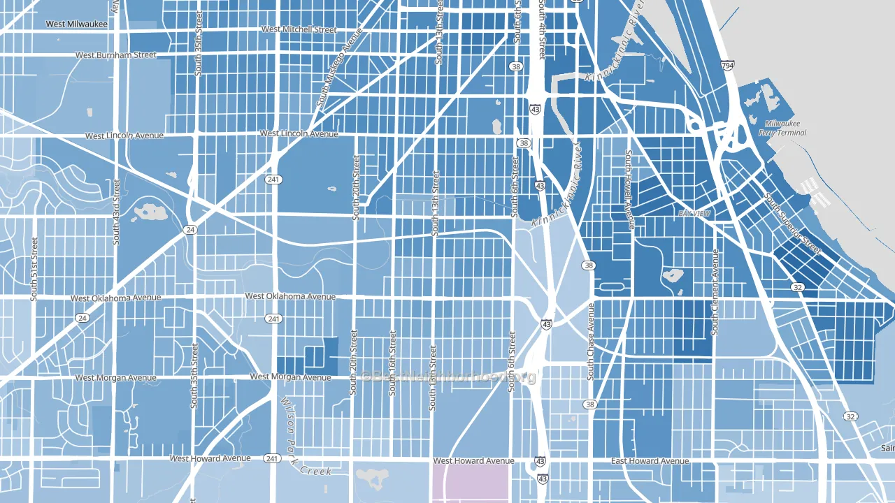 Polonia, Milwaukee, WI block-group political-lean map