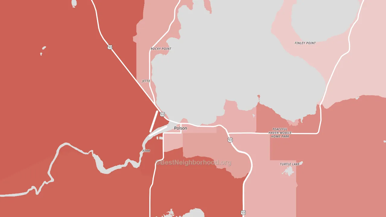 Polson, MT block-group political-lean map