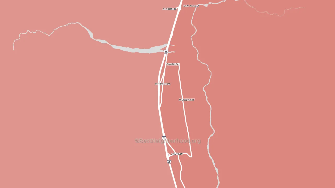 Polvadera, NM block-group political-lean map