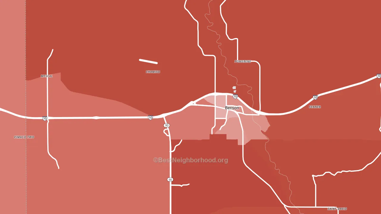 Pomerene, AZ block-group political-lean map