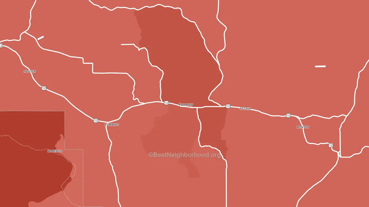 Pomeroy, WA block-group political-lean map