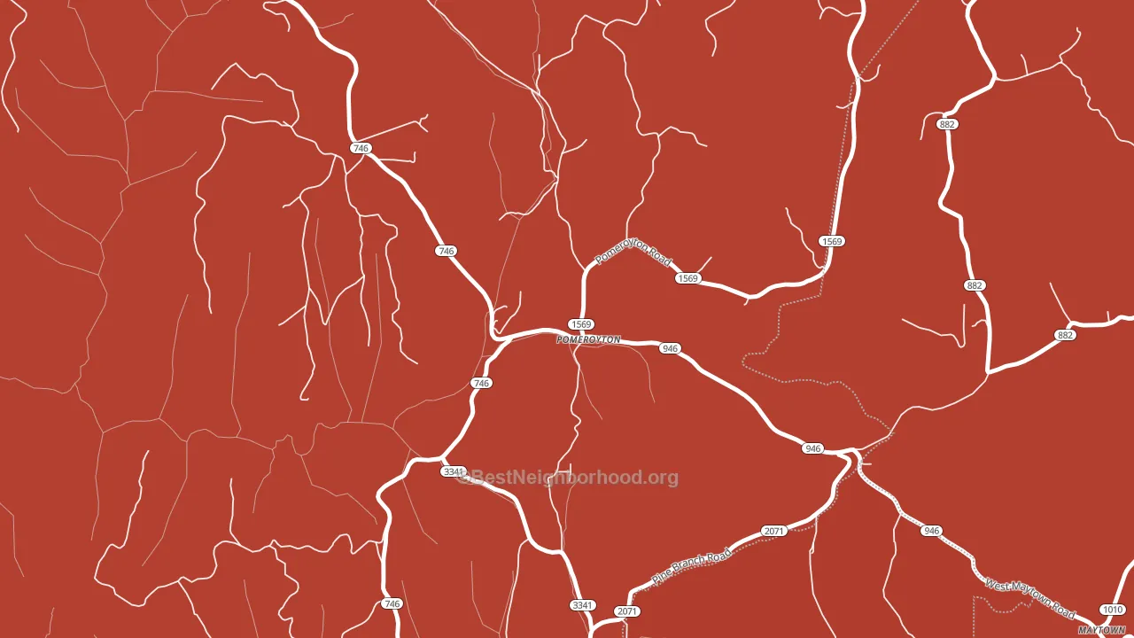Pomeroyton, KY block-group political-lean map