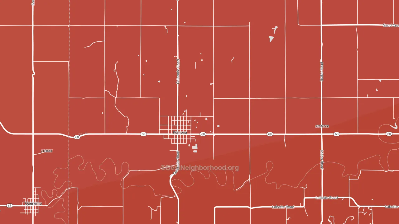 Pomona, KS block-group political-lean map