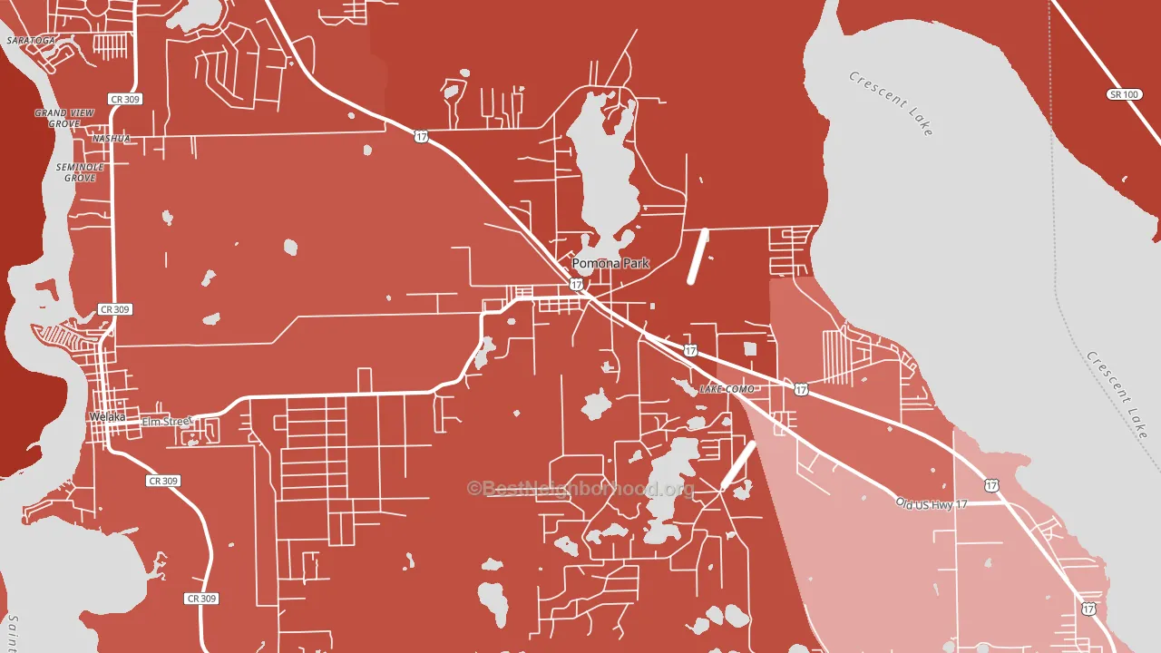 Pomona Park, FL block-group political-lean map