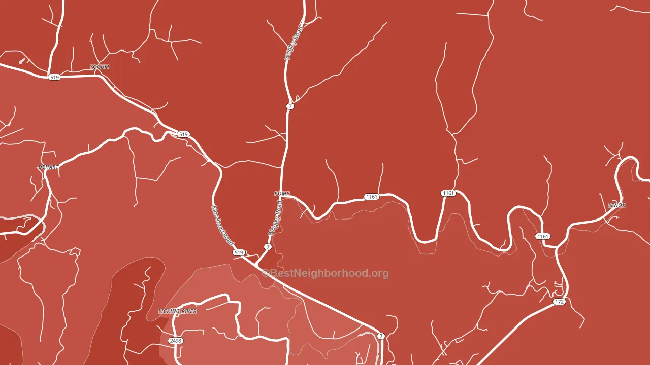 Pomp, KY block-group political-lean map