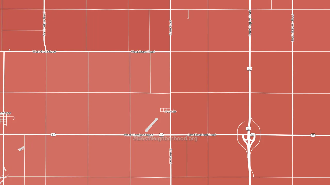 Pompeii, MI block-group political-lean map