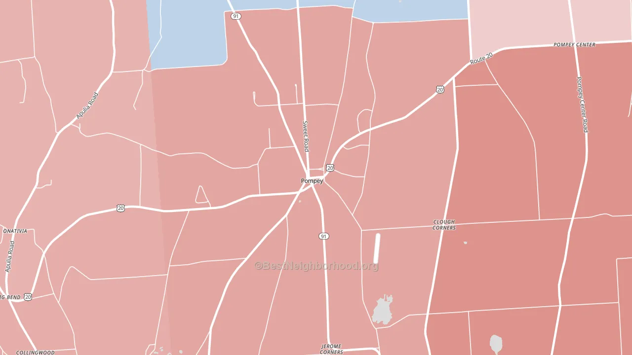 Pompey, NY block-group political-lean map