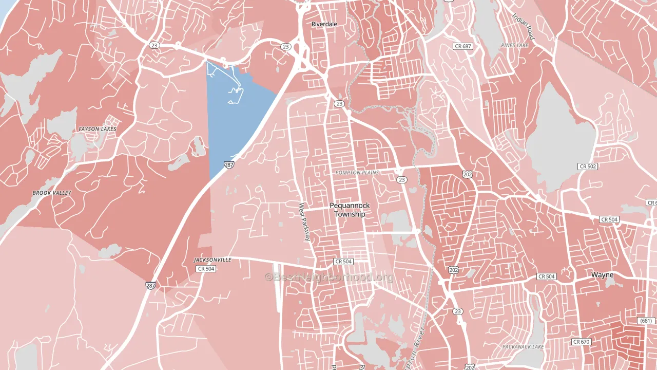 Pompton Plains, NJ block-group political-lean map