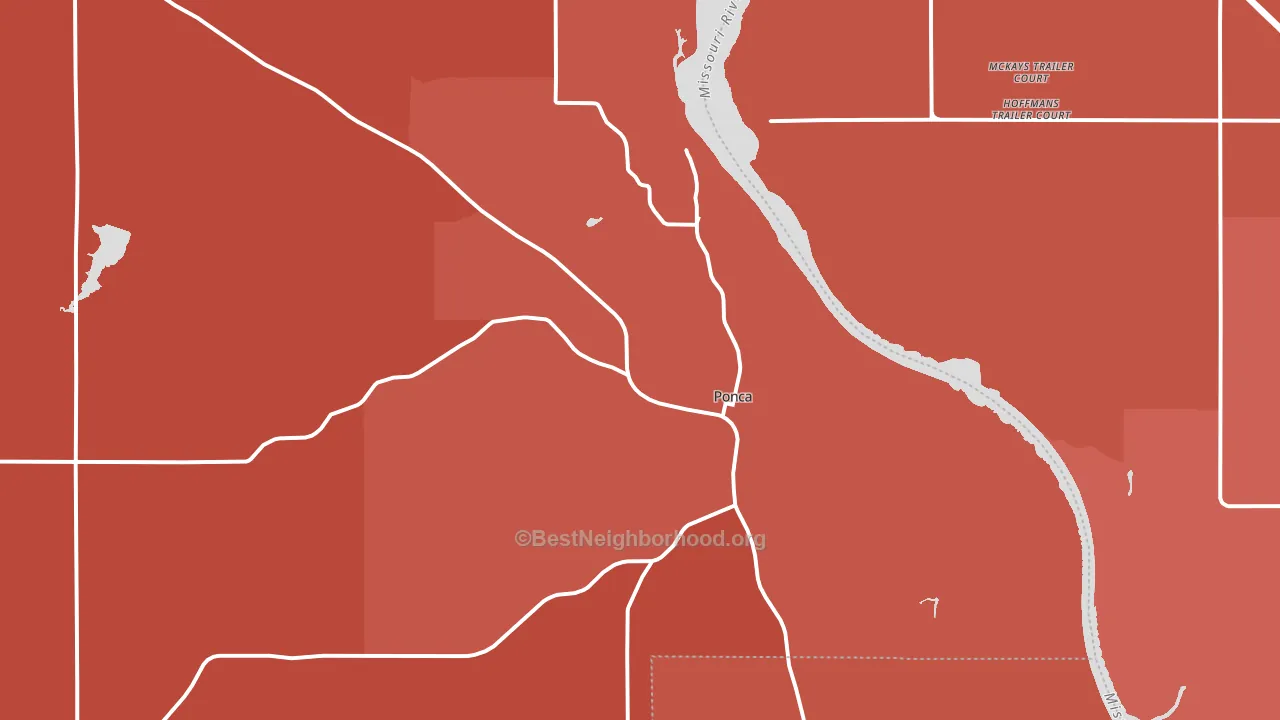 Ponca, NE block-group political-lean map