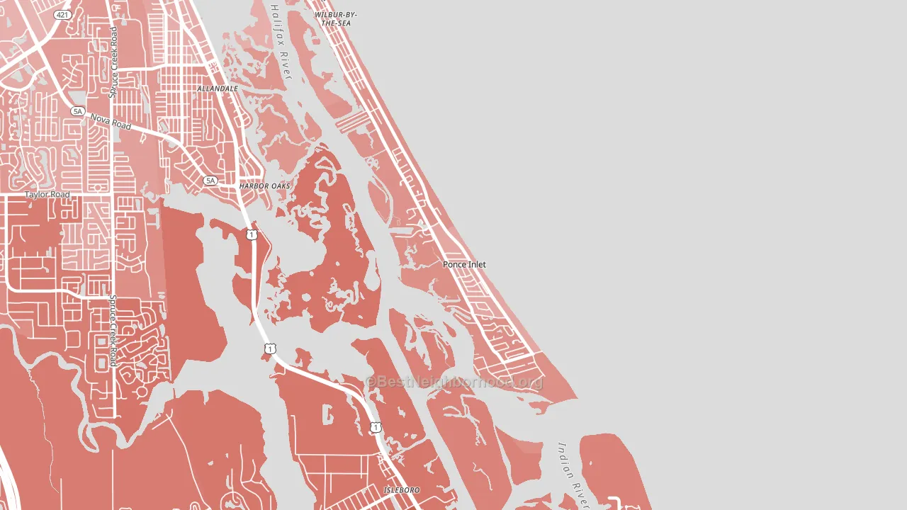 Ponce Inlet, FL block-group political-lean map