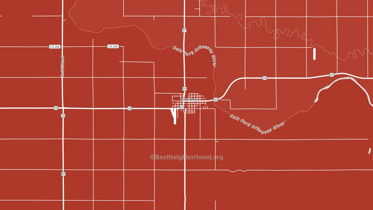 Pond Creek, OK block-group political-lean map