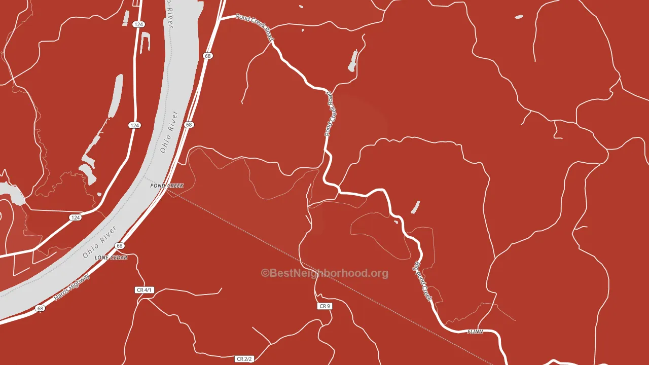 Pond Creek, WV block-group political-lean map