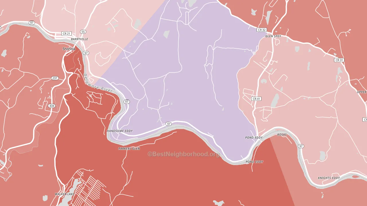 Pond Eddy, NY block-group political-lean map