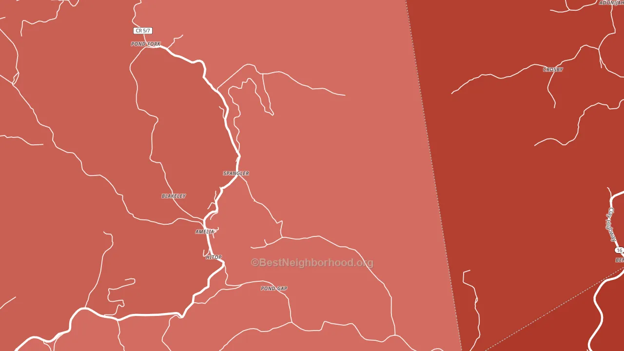 Pond Gap, WV block-group political-lean map