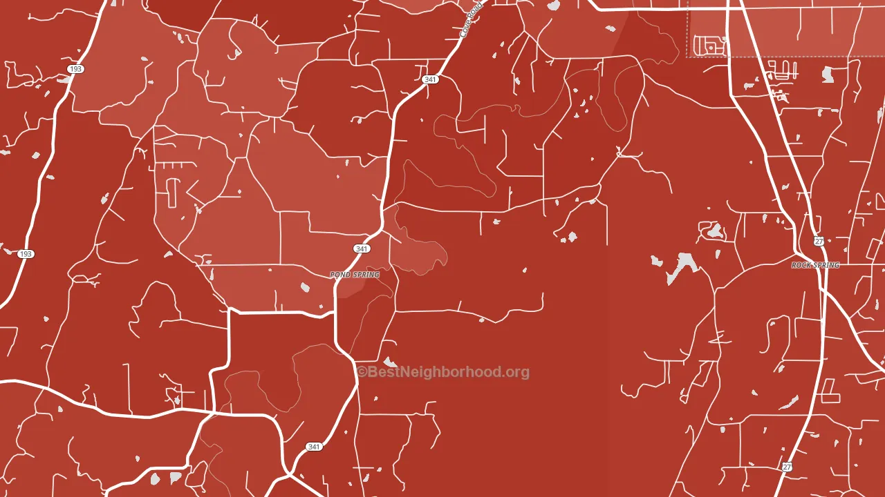 Pond Spring, GA block-group political-lean map