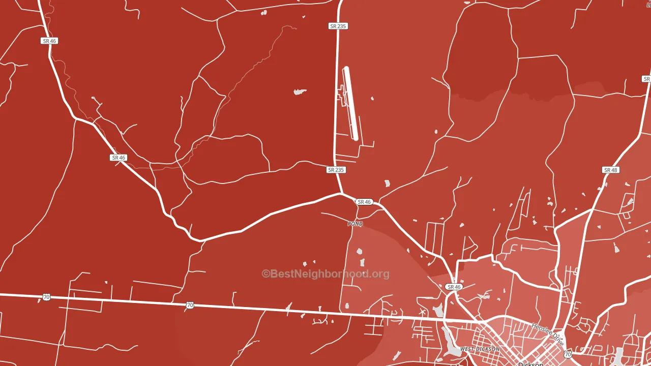 Pond, TN block-group political-lean map