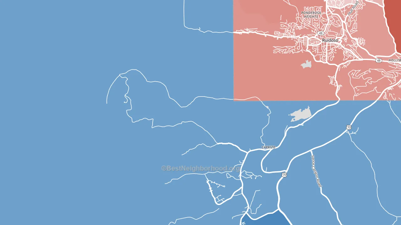 Ponderosa Heights, NM block-group political-lean map