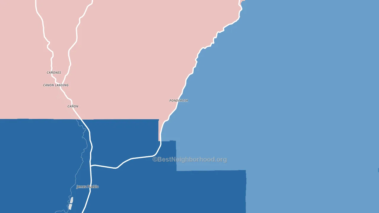 Ponderosa, NM block-group political-lean map