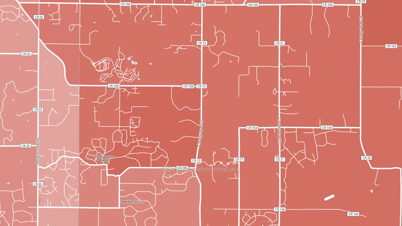 Ponderosa Park, CO block-group political-lean map