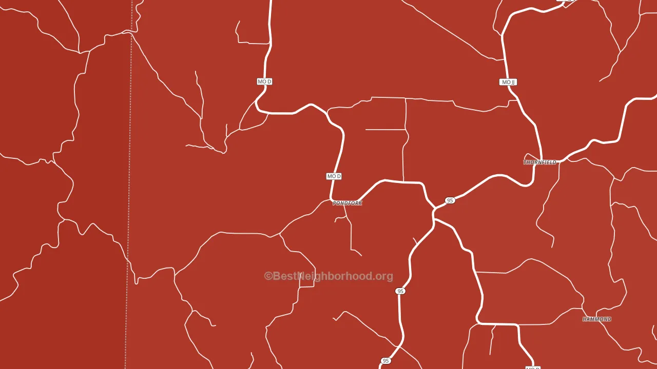 Pondfork, MO block-group political-lean map
