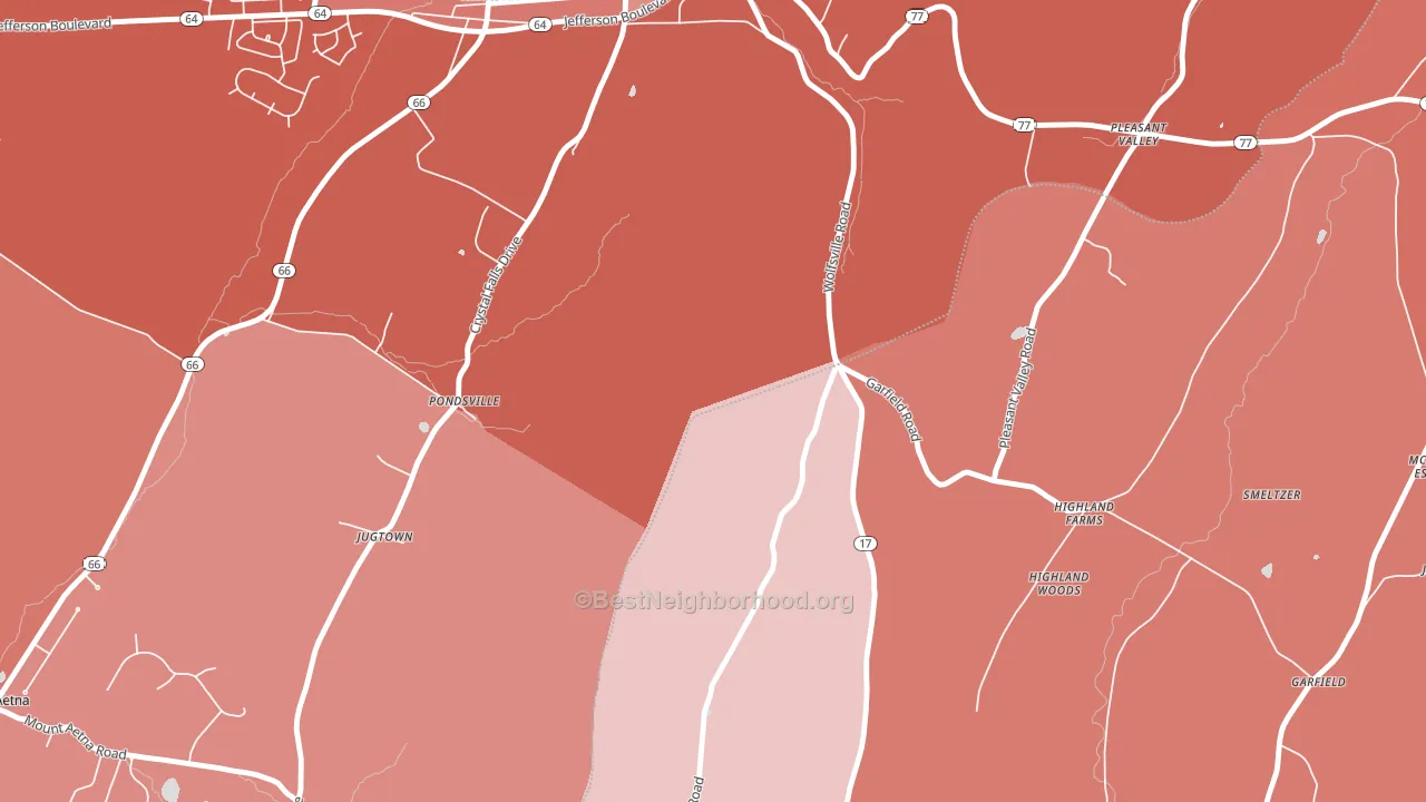 Pondsville, MD block-group political-lean map