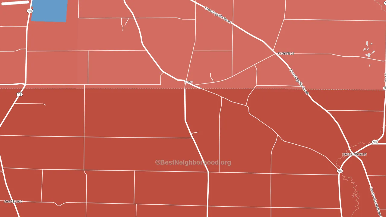 Pont, PA block-group political-lean map