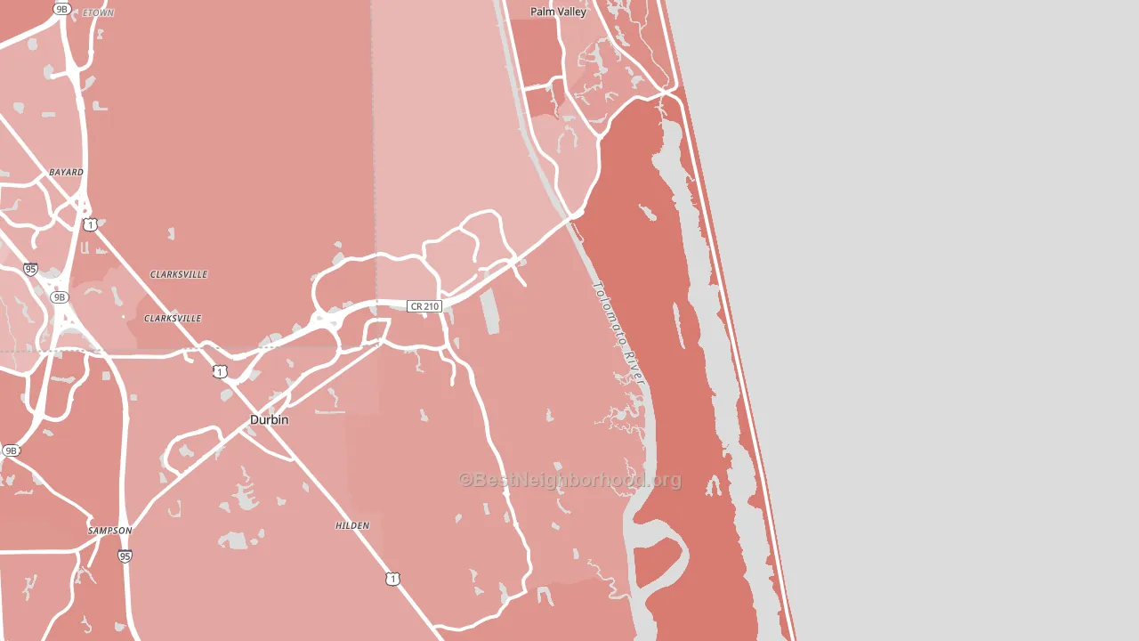 Ponte Vedra Beach, FL block-group political-lean map