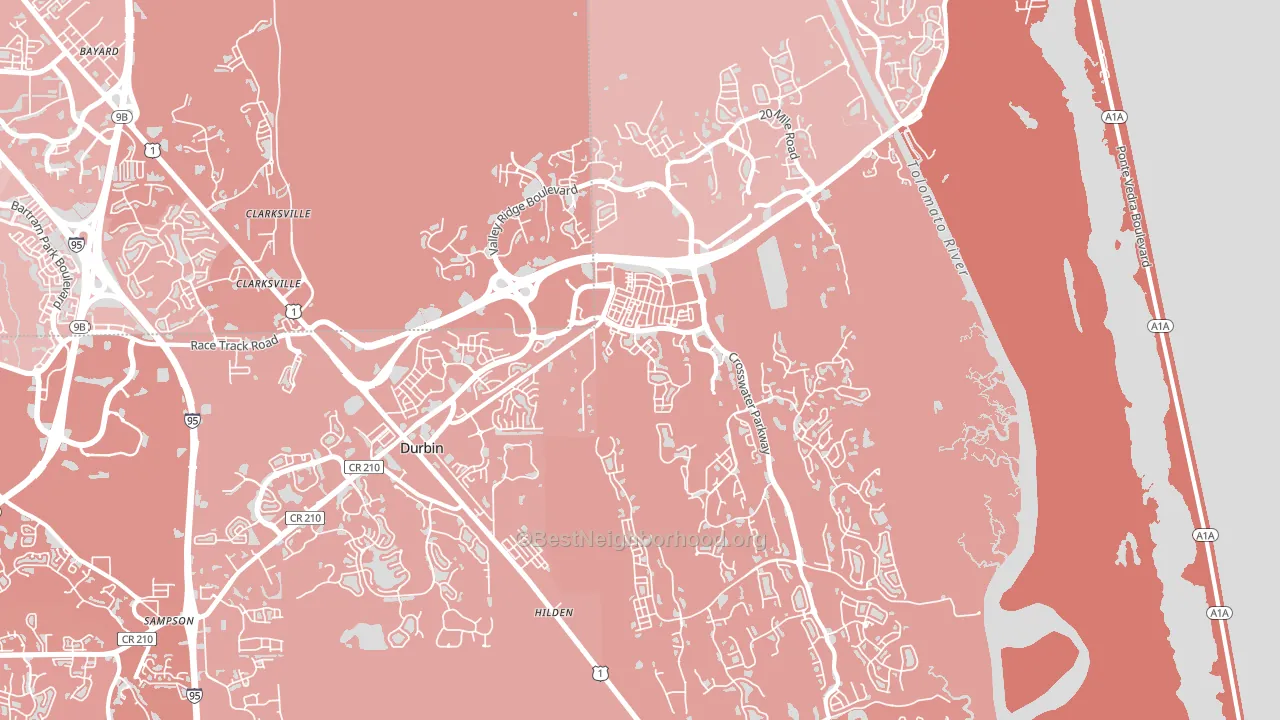 Ponte Vedra, FL block-group political-lean map