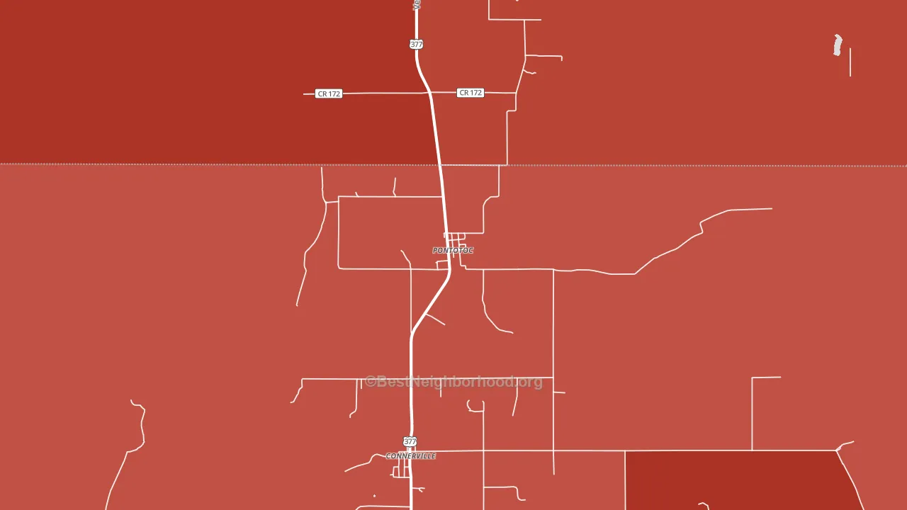 Pontotoc, OK block-group political-lean map