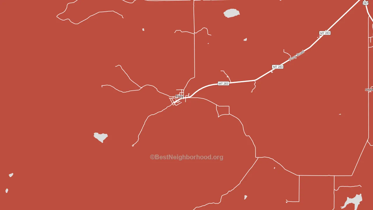 Pony, MT block-group political-lean map