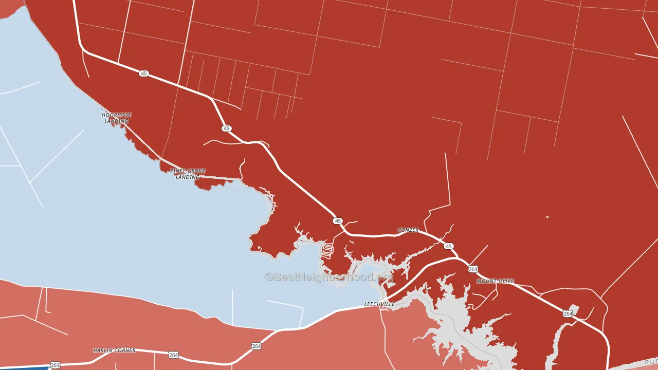 Ponzer, NC block-group political-lean map