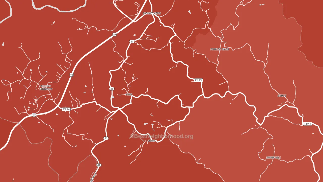 Pool, WV block-group political-lean map