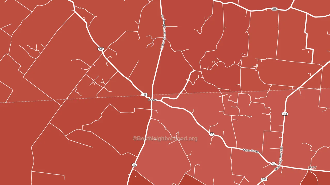 Poole, KY block-group political-lean map