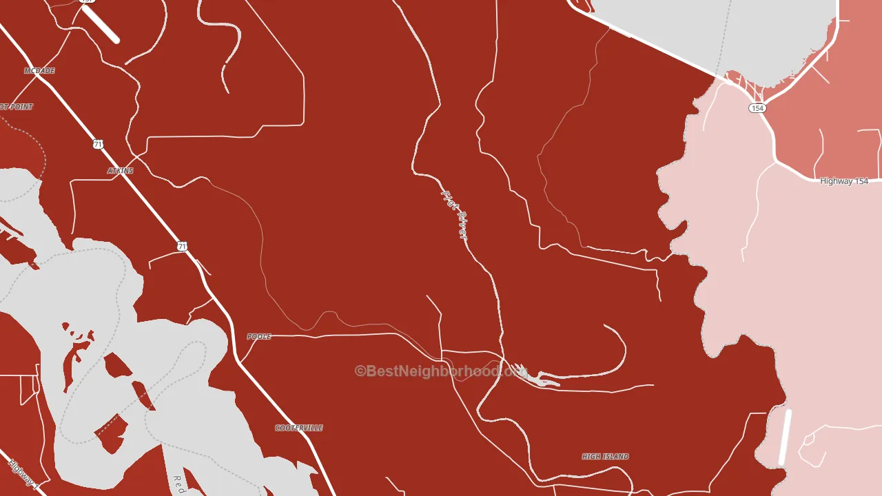 Poole, LA block-group political-lean map