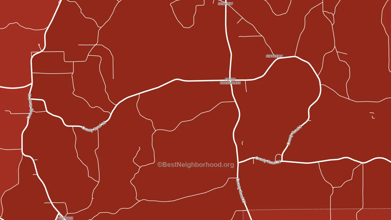Pools Crossroads, AL block-group political-lean map