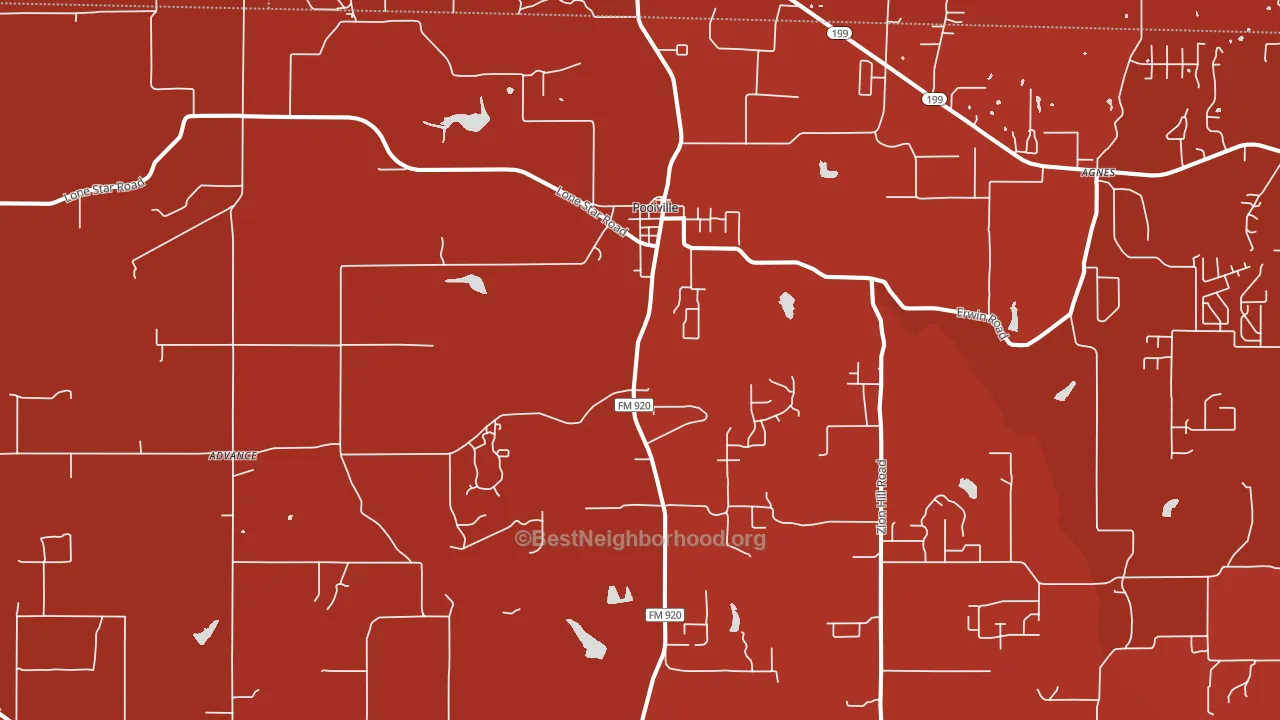 Poolville, TX block-group political-lean map
